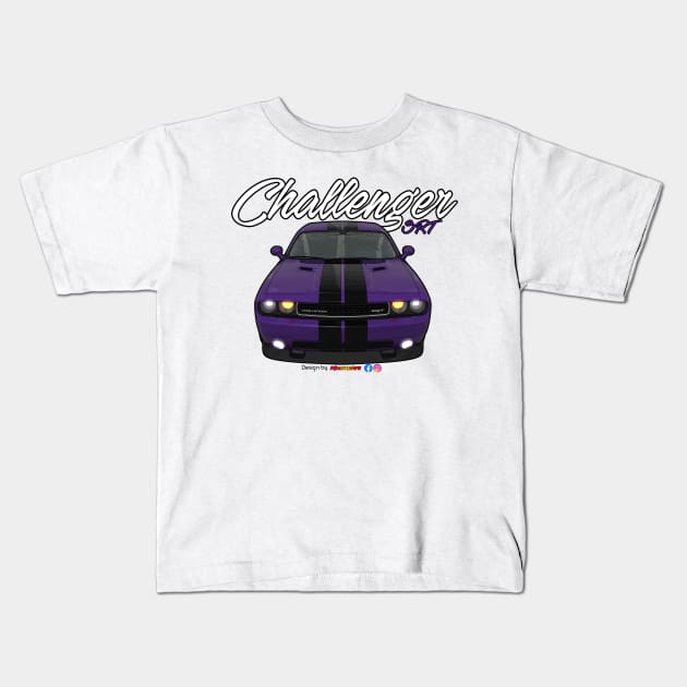 Challenger SRT8 Purple by pjesusart Kids T-Shirt by PjesusArt